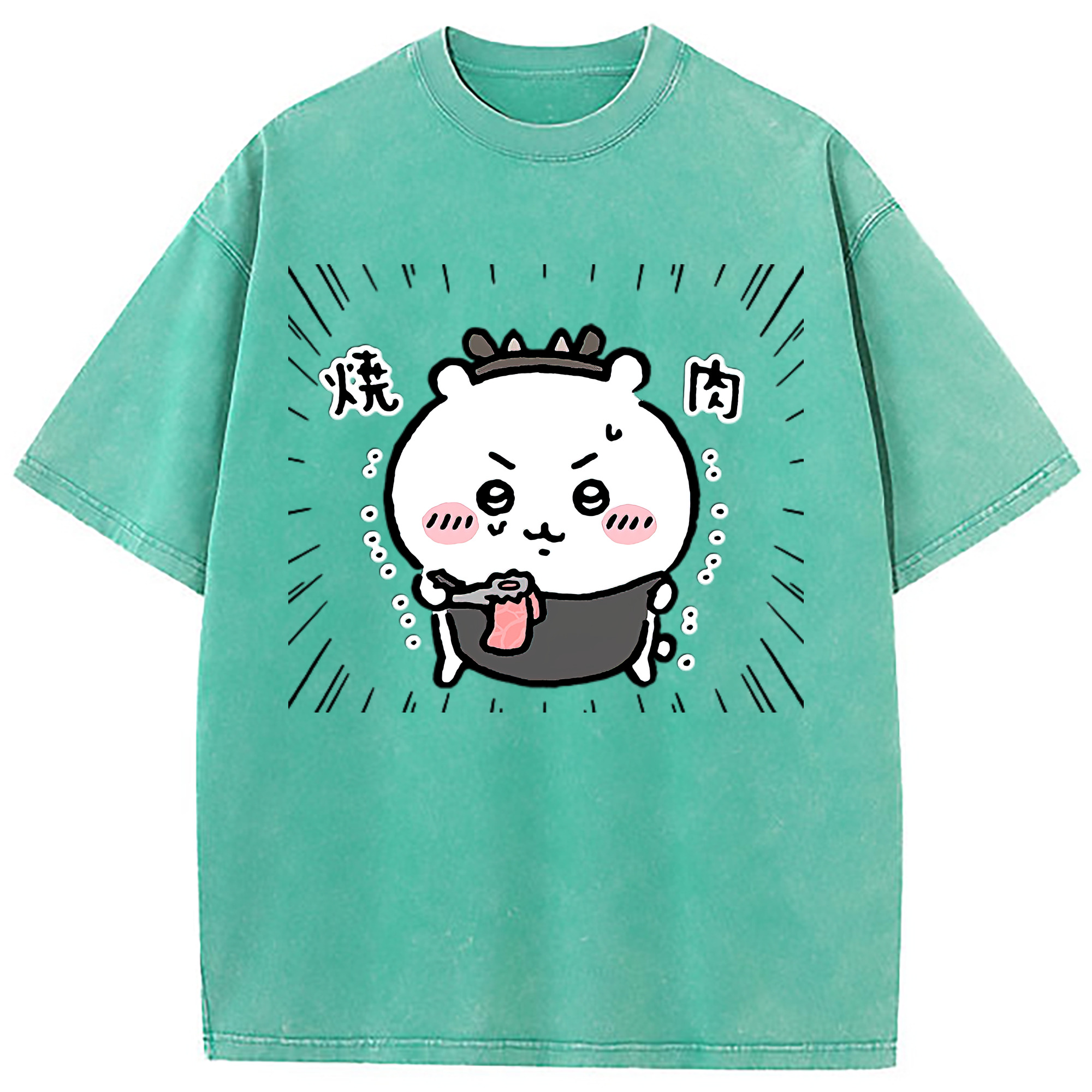 （画像用） ちいかわ ちいかわ Chii-kawa chiikawa 綿100% ヴィンテージ風 半袖Tシャツ（フロントプリント）